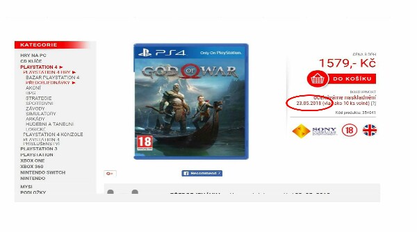 God of war 4 release date leaked