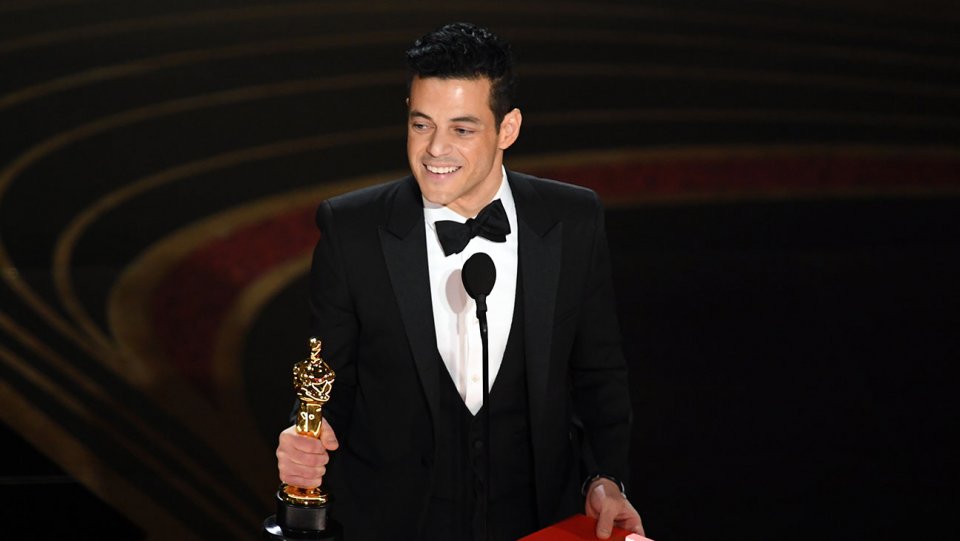 rami malek onstage oscars