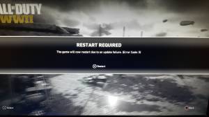 پیغام خطای The game will now restart dou to an update failour. ( Error Code: 5) بازی call of duty: ww2